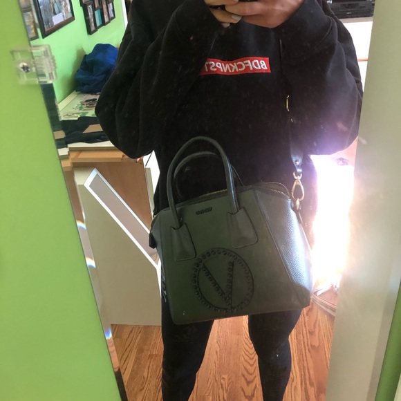 Valentino Studded Pebbled Leather Satchel - Picture 6 of 8